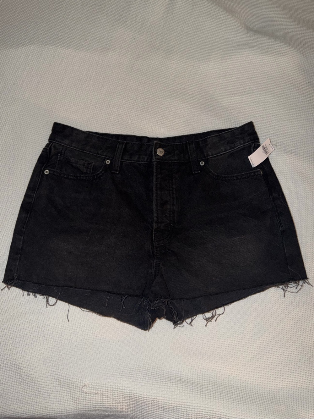 Old Navy Black Distressed Raw-Hem Denim Shorts